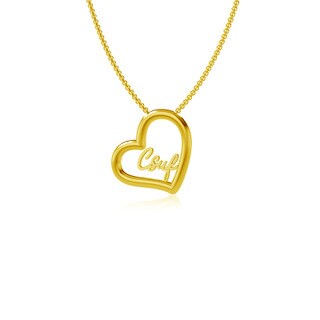CSUF Heart Necklace - Gold Plated Enamel